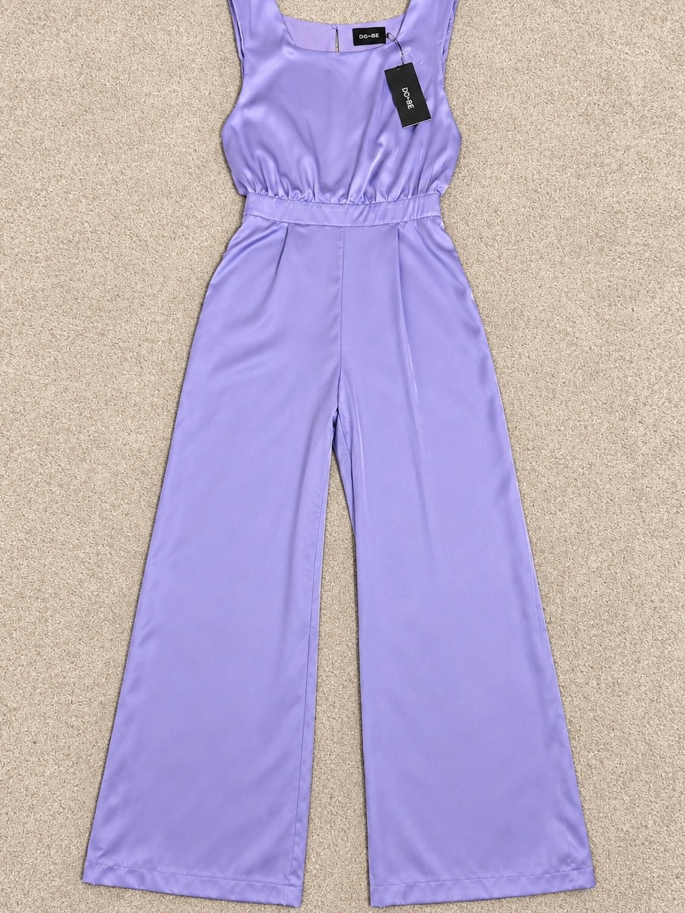 NWT DO+BE Lilac Satin Wide Leg Jumpsuit Size Medium